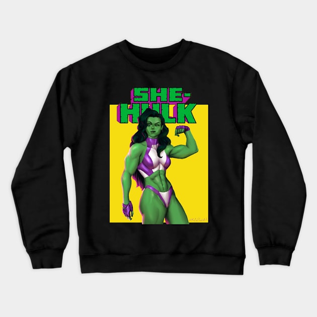 She-Hulk Crewneck Sweatshirt by rafafloresart